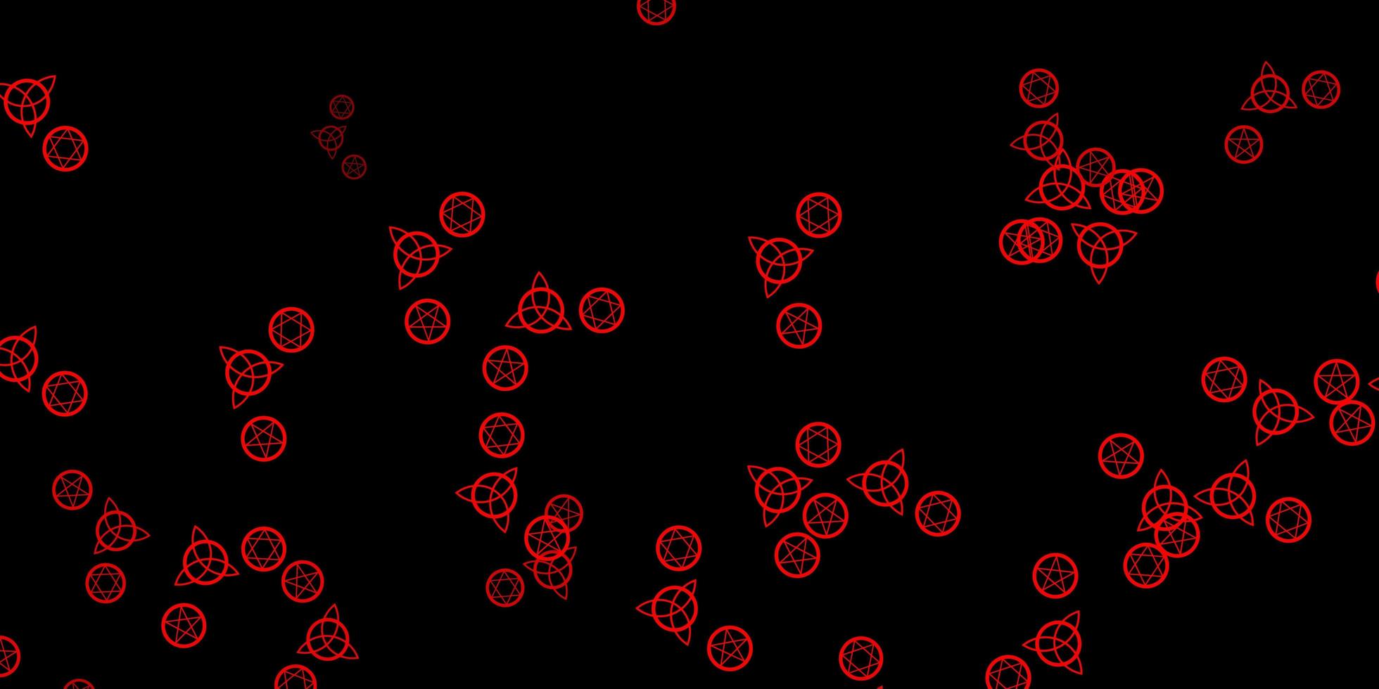 Dark Red vector pattern with magic elements.