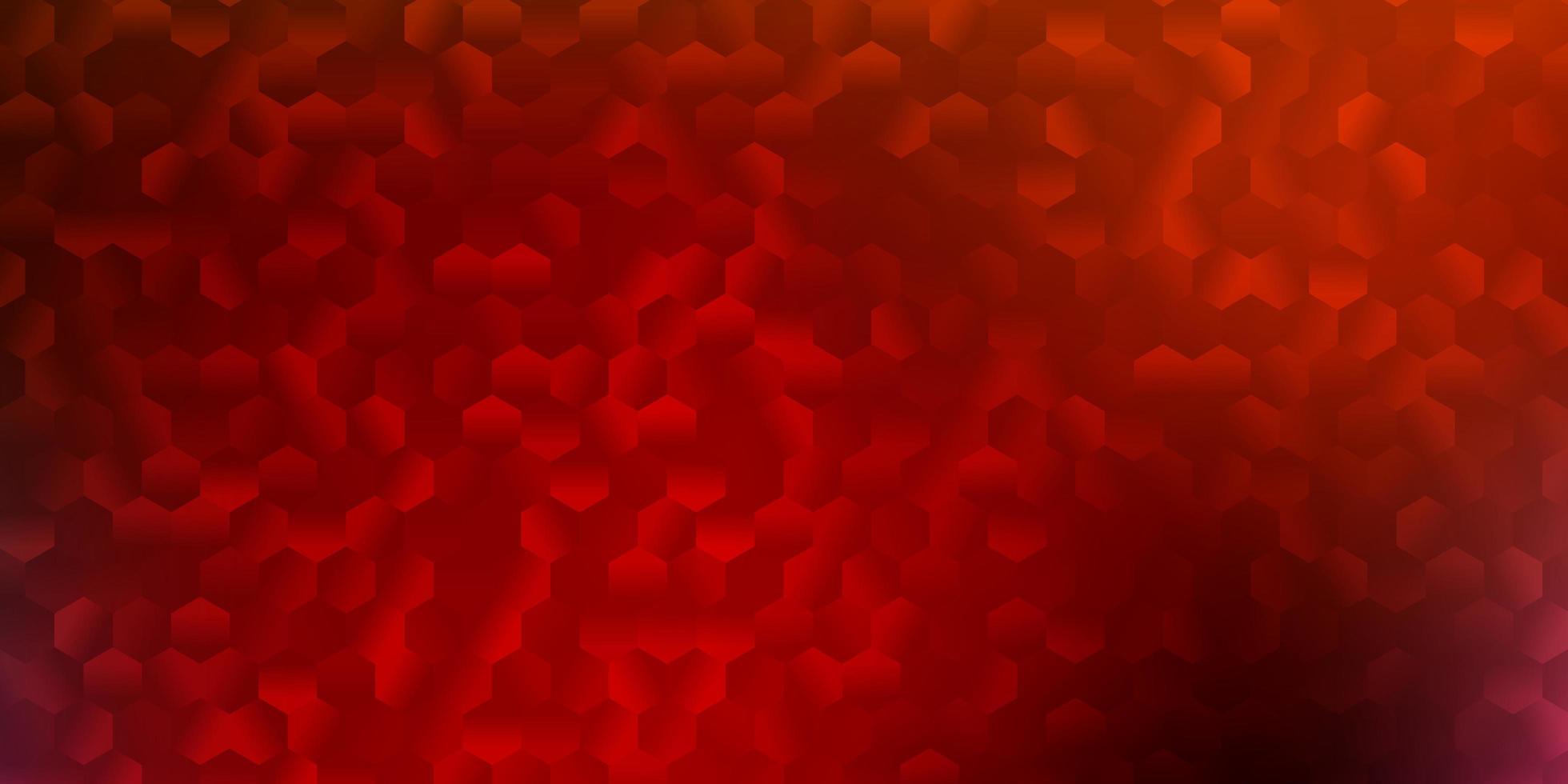 Light red, yellow vector layout with shapes of hexagons.
