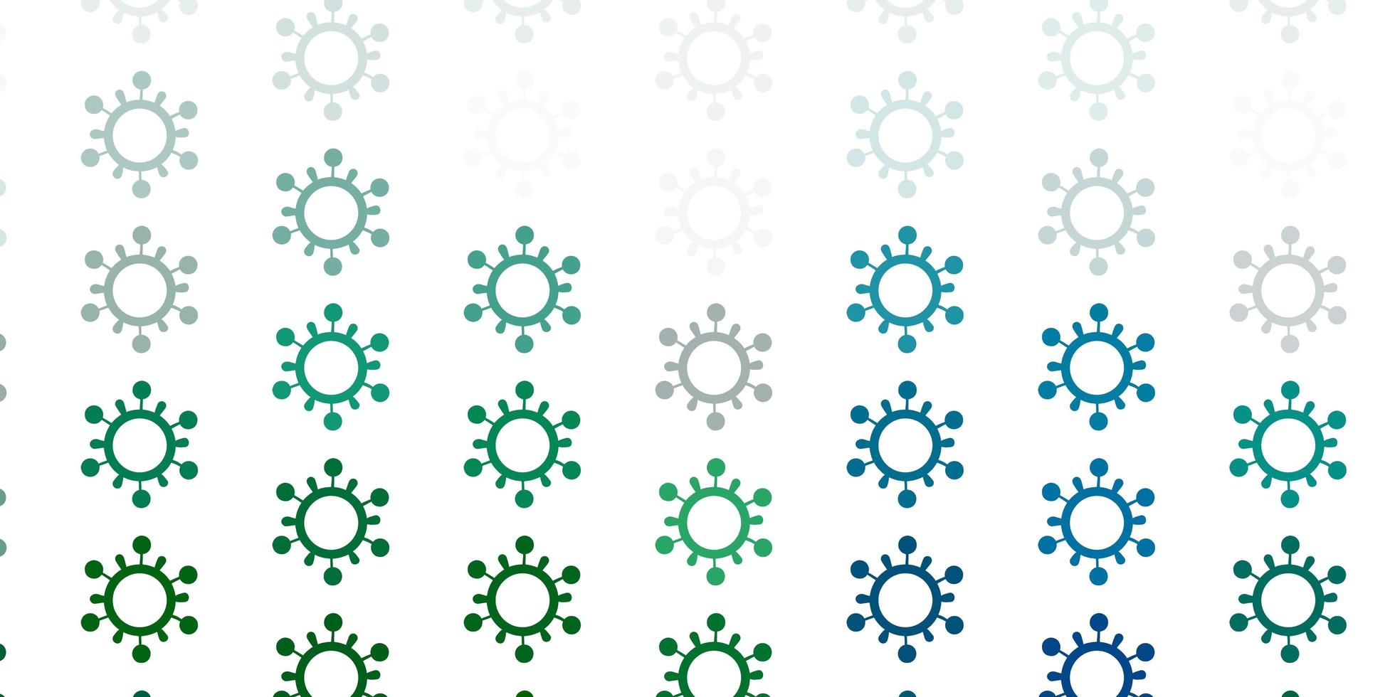 Light Green vector backdrop with virus symbols.