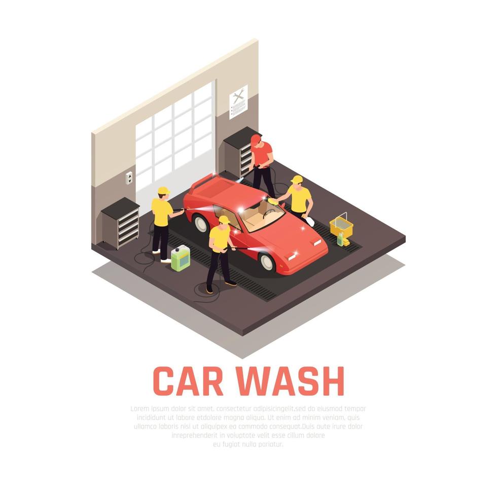 Ilustración de vector de ilustración de concepto de lavado de autos