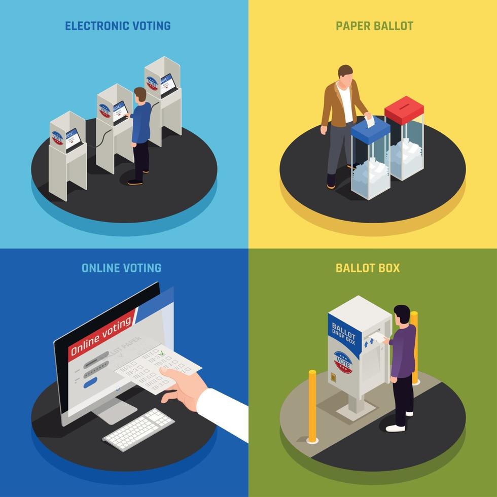 Elections Concept Icons Set Vector Illustration