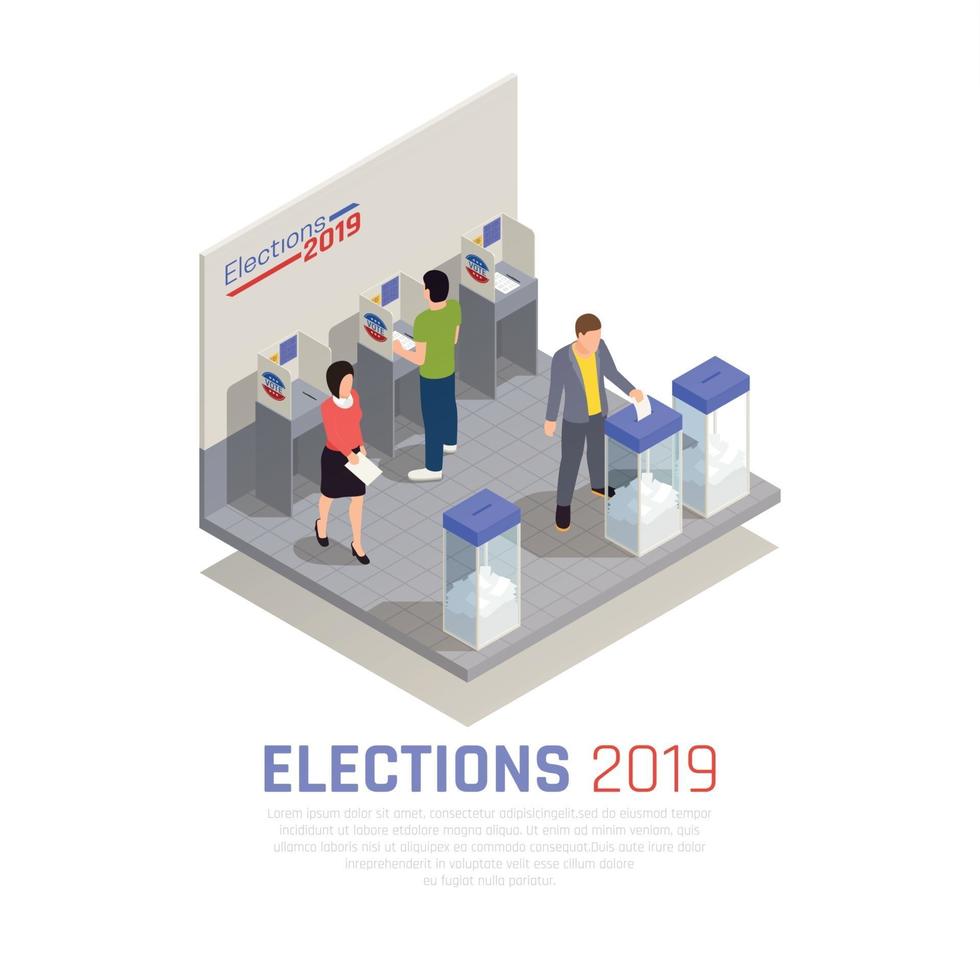 Elections Isometric Concept Vector Illustration