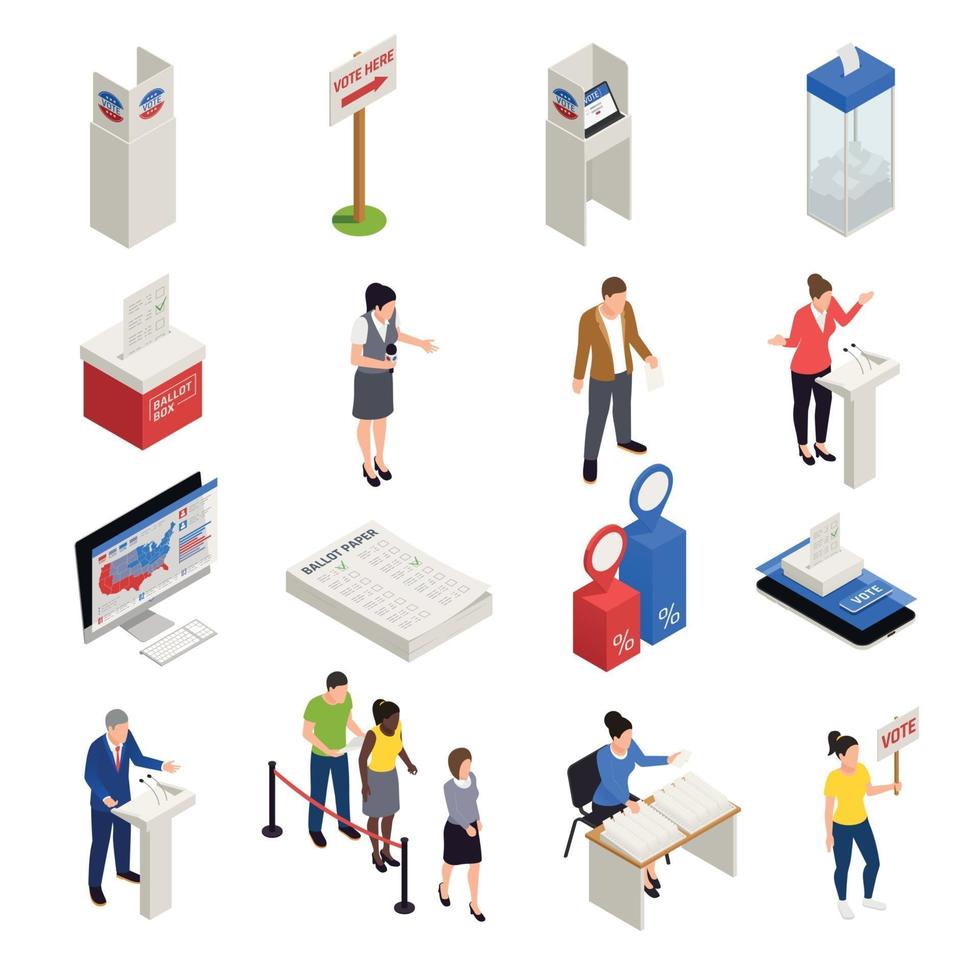 Elections Icons Set Vector Illustration