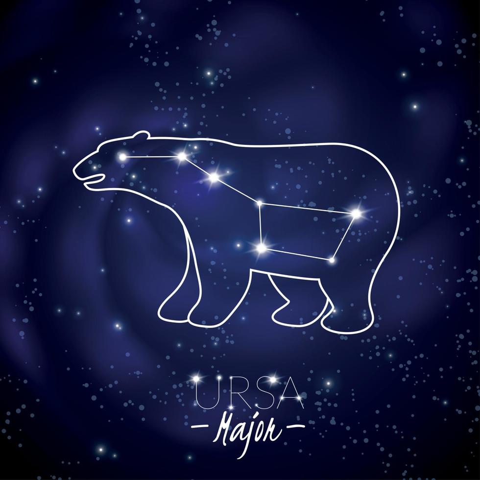 Ursa Major Constellation Vector Illustration