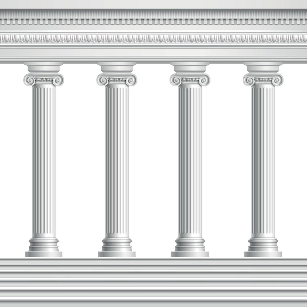 Realistic Antique Columns Vector Illustration