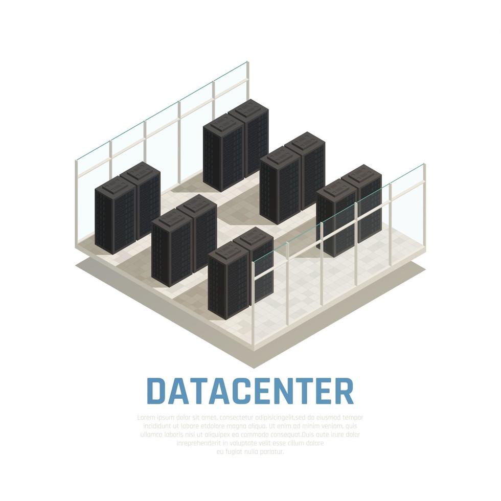 Ilustración de vector de ilustración de concepto de centro de datos