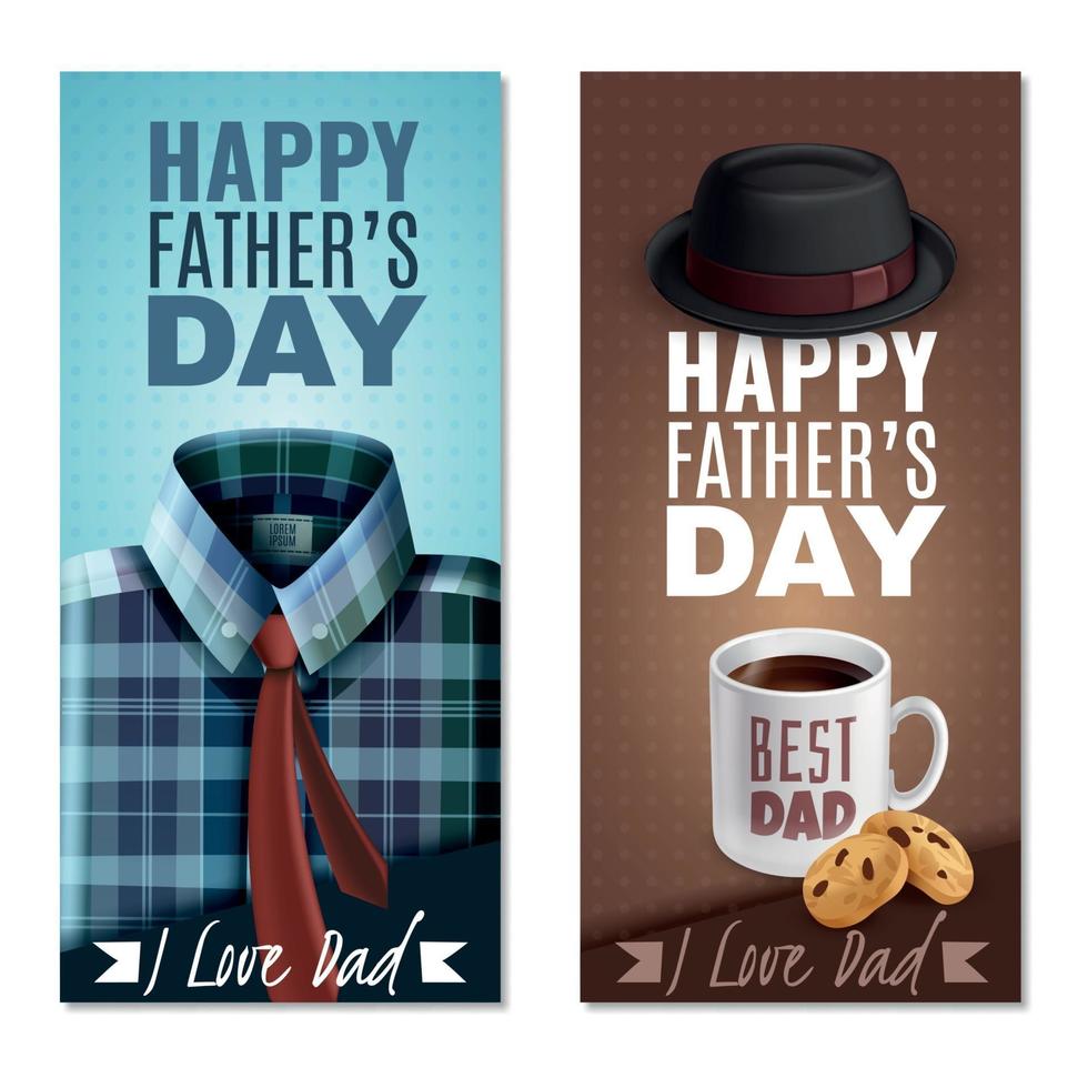 Fathers Day Banners Vector Illustration