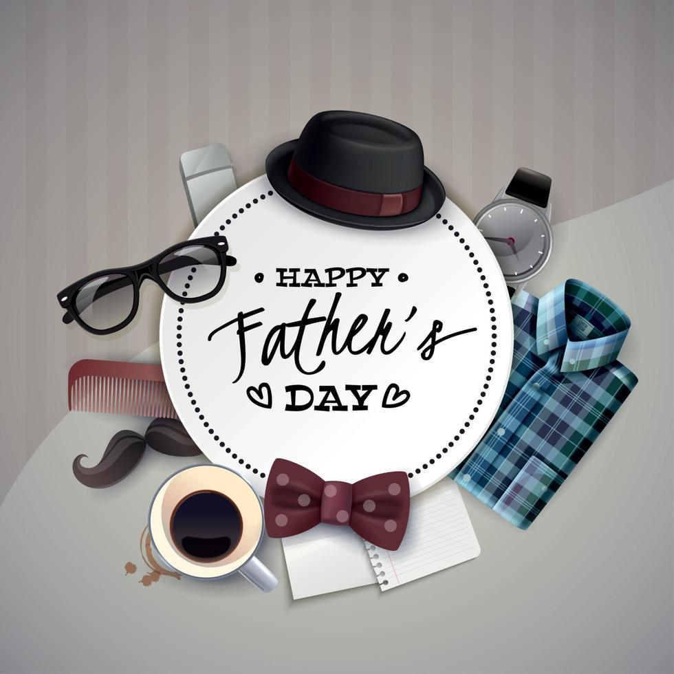 Fathers Day Frame Composition Vector Illustration