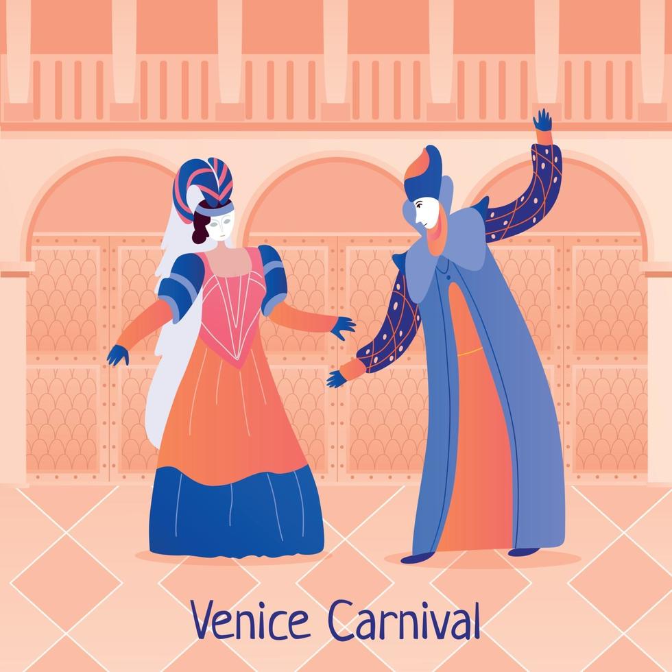 Venice Carnival Flat Illustration Vector Illustration