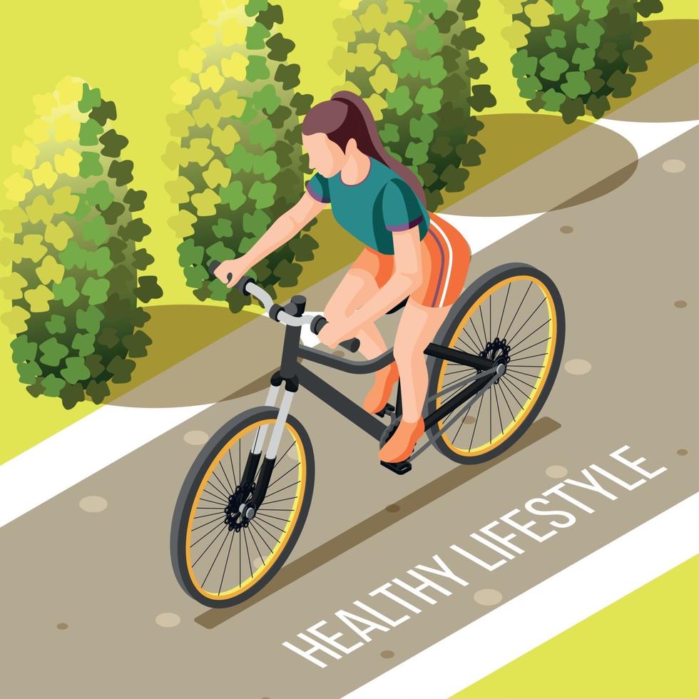 Ilustración de vector de ilustración isométrica de estilo de vida saludable