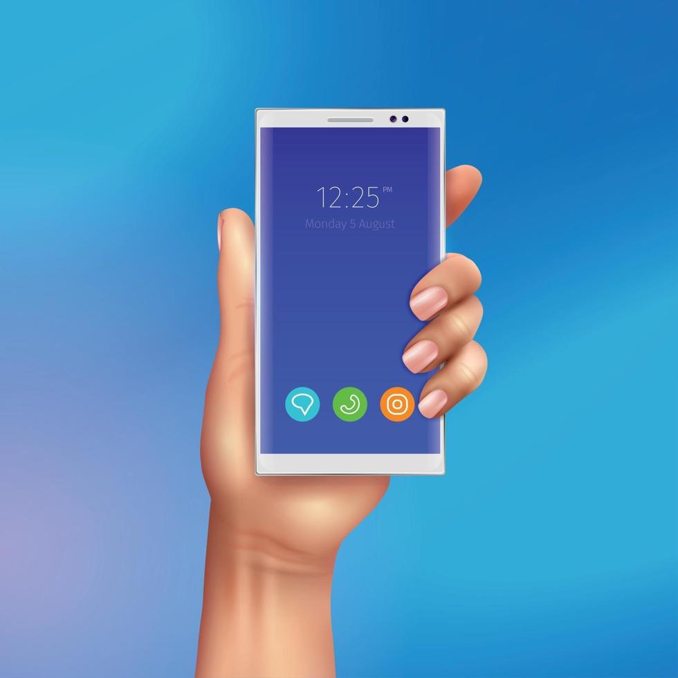 Smart Phone Hand Realistic Illustration Vector Illustration