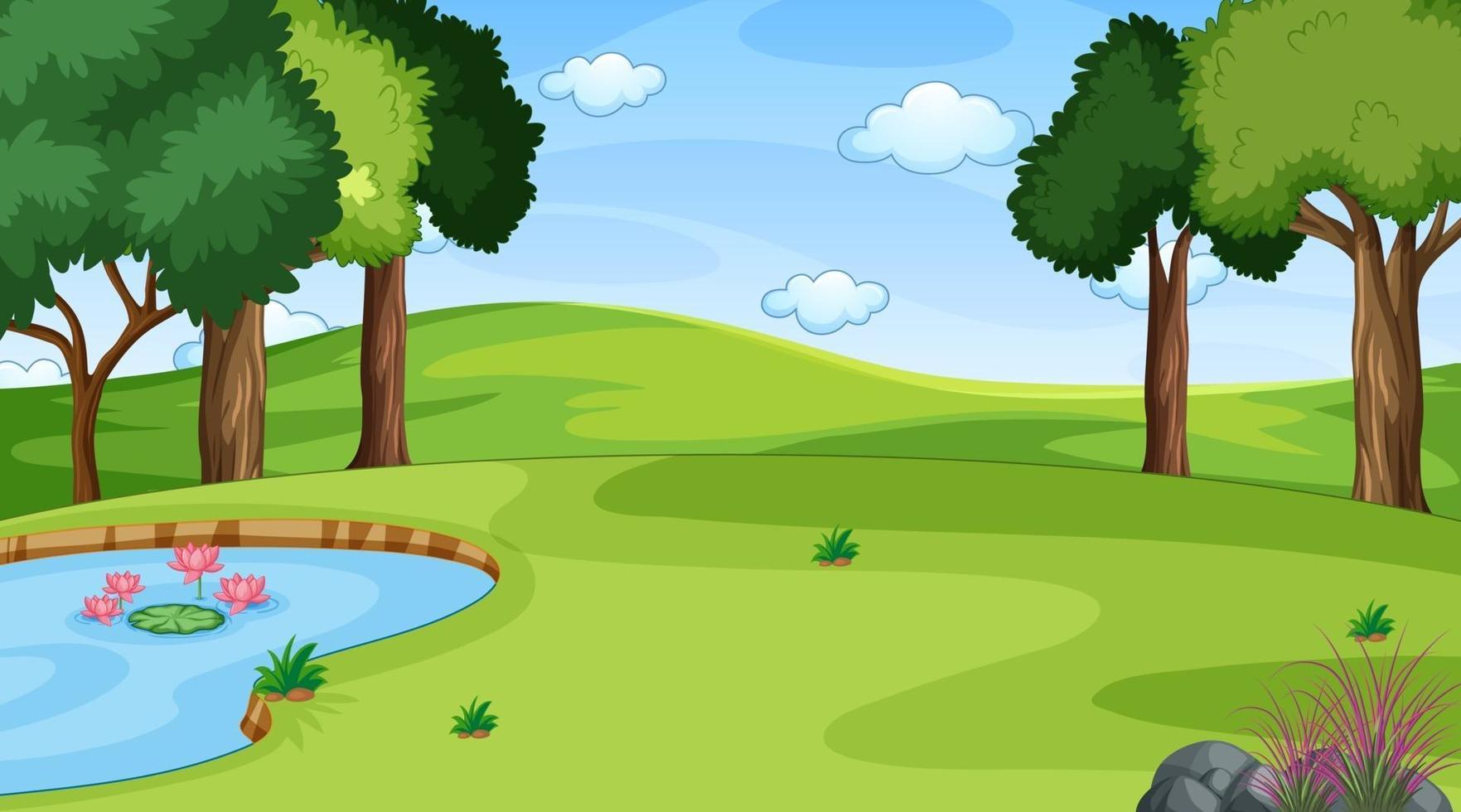 Blank nature park landscape at daytime scene vector