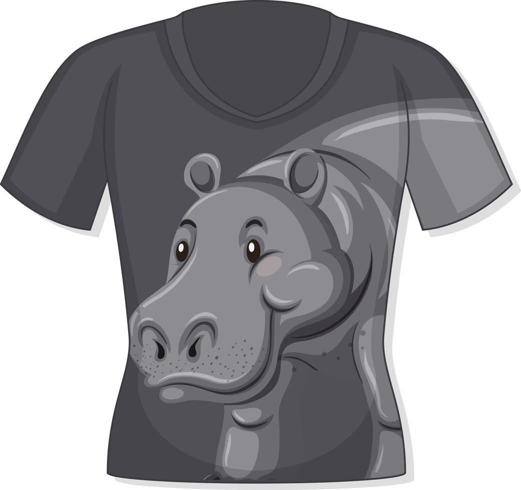 Front of t-shirt with hippopotamus pattern vector