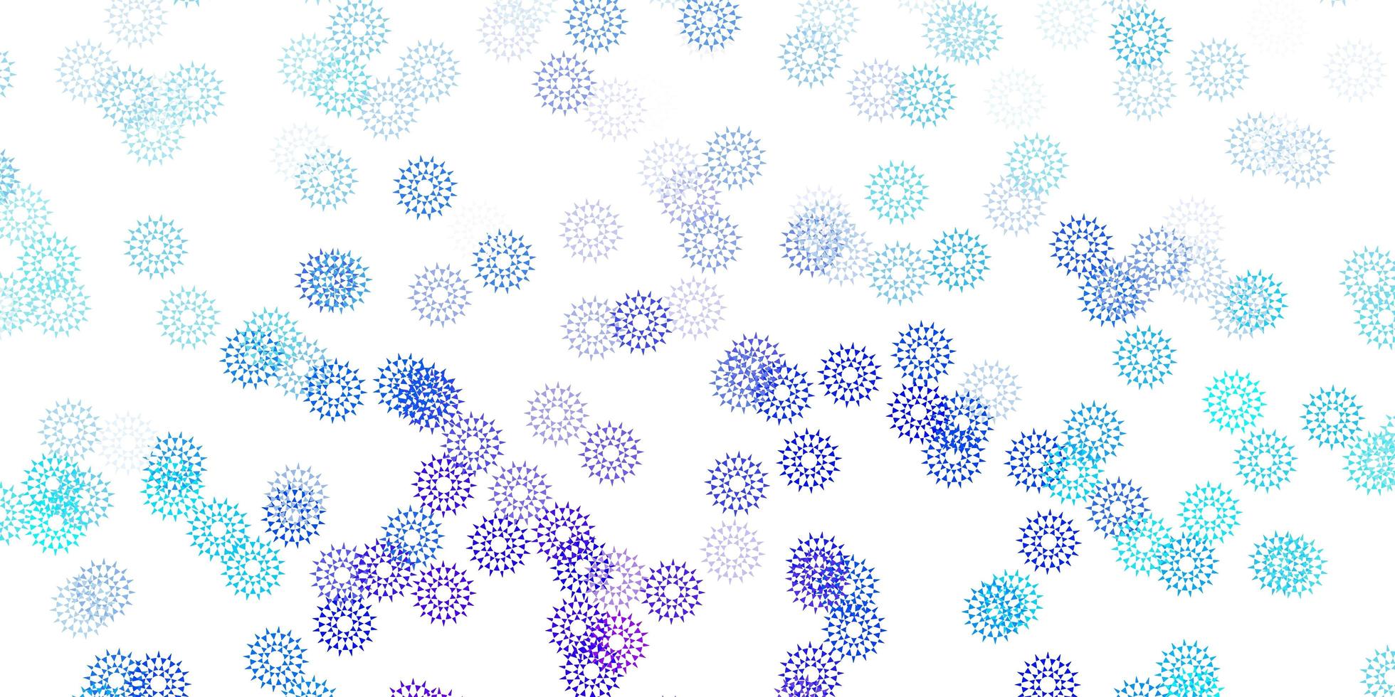 Light pink, blue vector doodle background with flowers.
