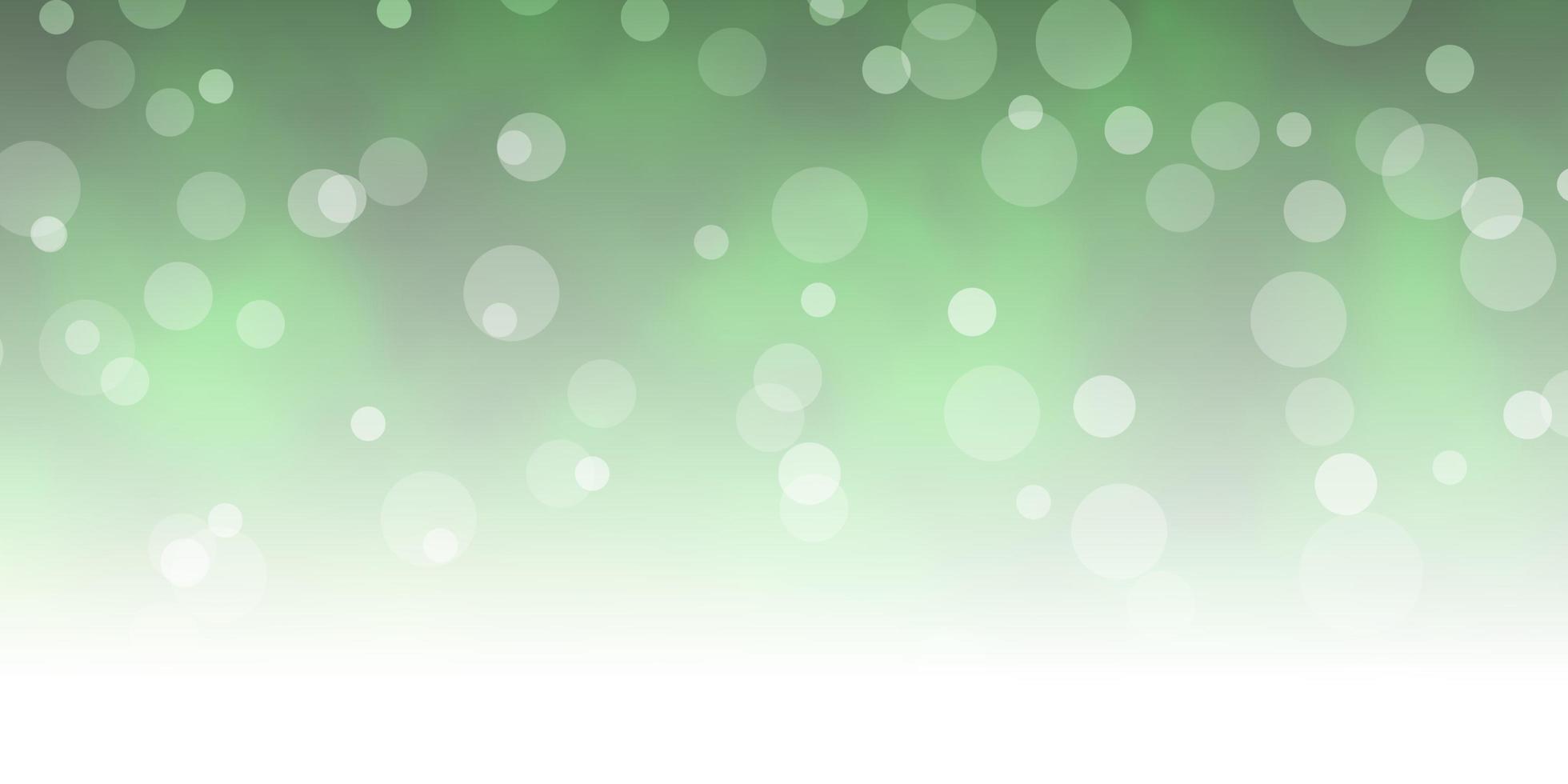 Light Green vector backdrop with circles.