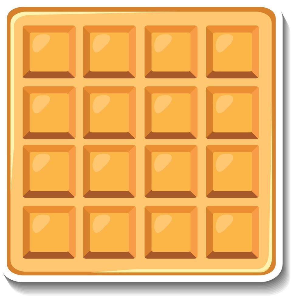 Square waffle sticker on white background vector
