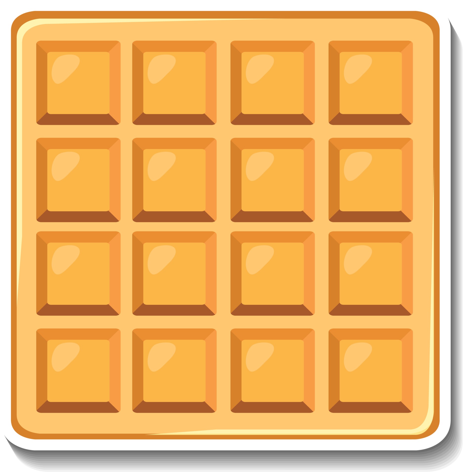 Square waffle sticker on white background 2939154 Vector Art at Vecteezy