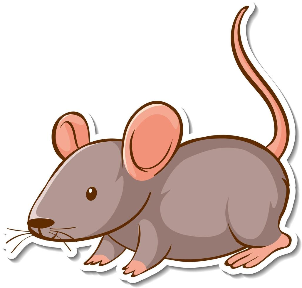 Diseño de etiqueta con lindo ratón aislado vector