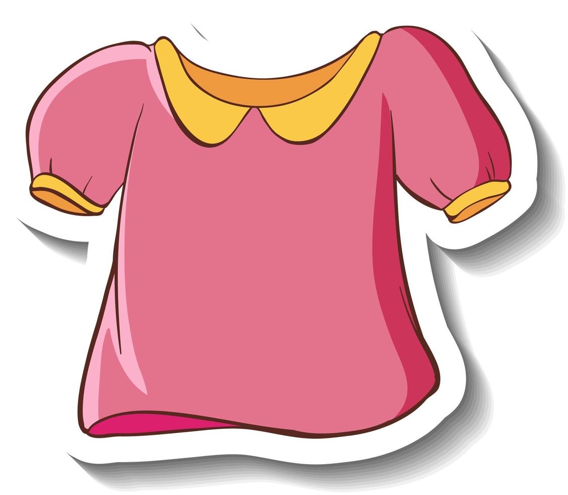 A sticker template with a pink shirt for women isolated vector
