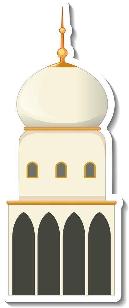 A sticker template with Mosque building isolated vector