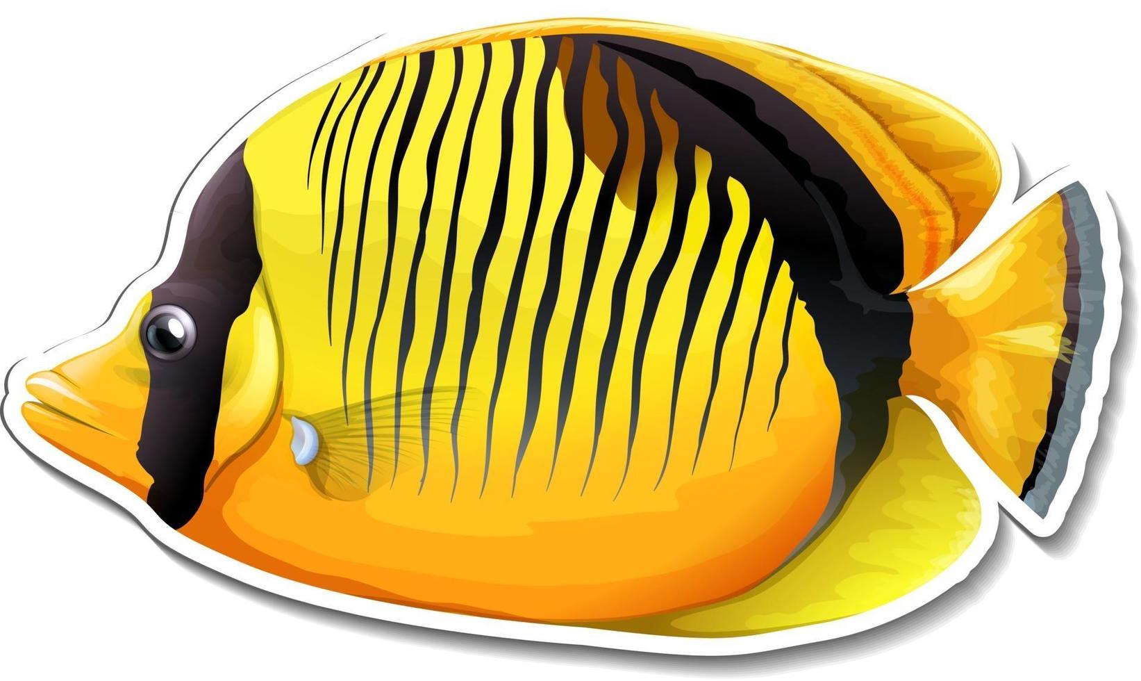 Blackbacked butterfly fish sea animal sticker vector