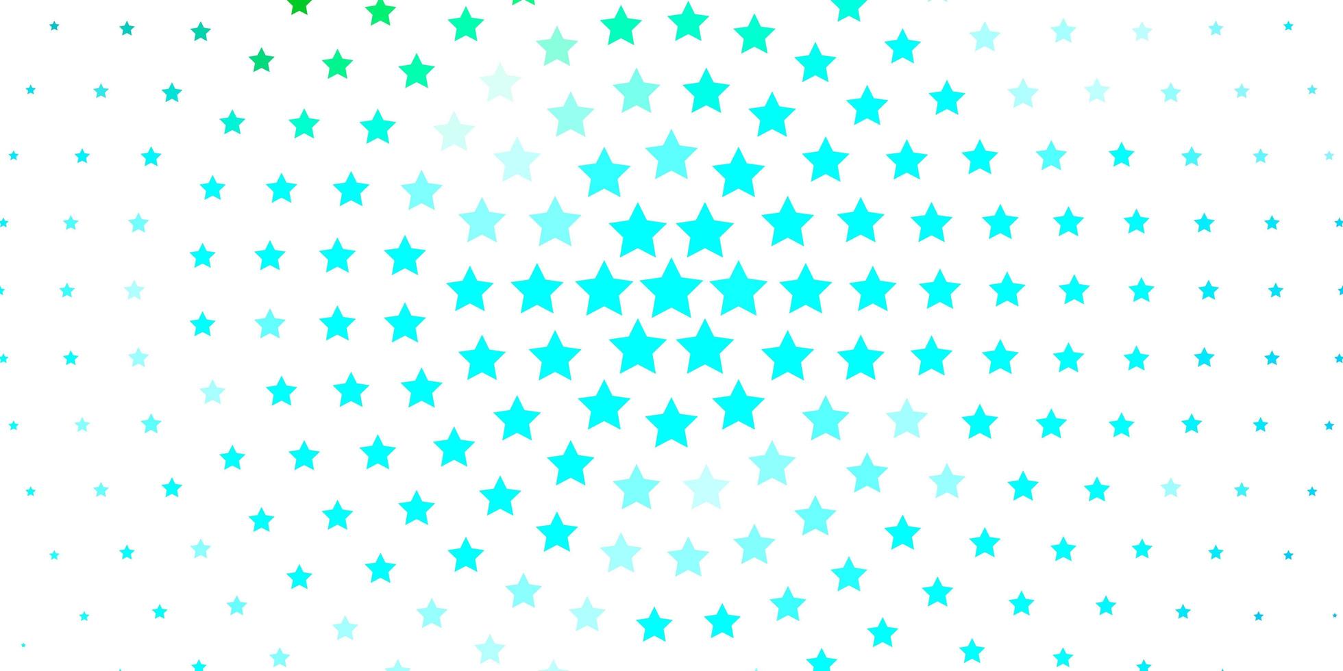 patrón de vector azul claro, verde con estrellas abstractas.
