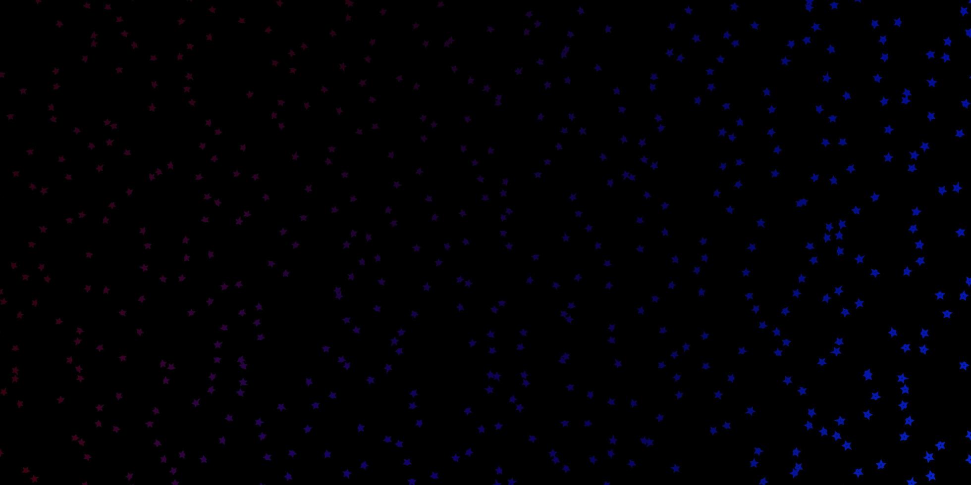 Plantilla de vector azul oscuro, rojo con estrellas de neón.