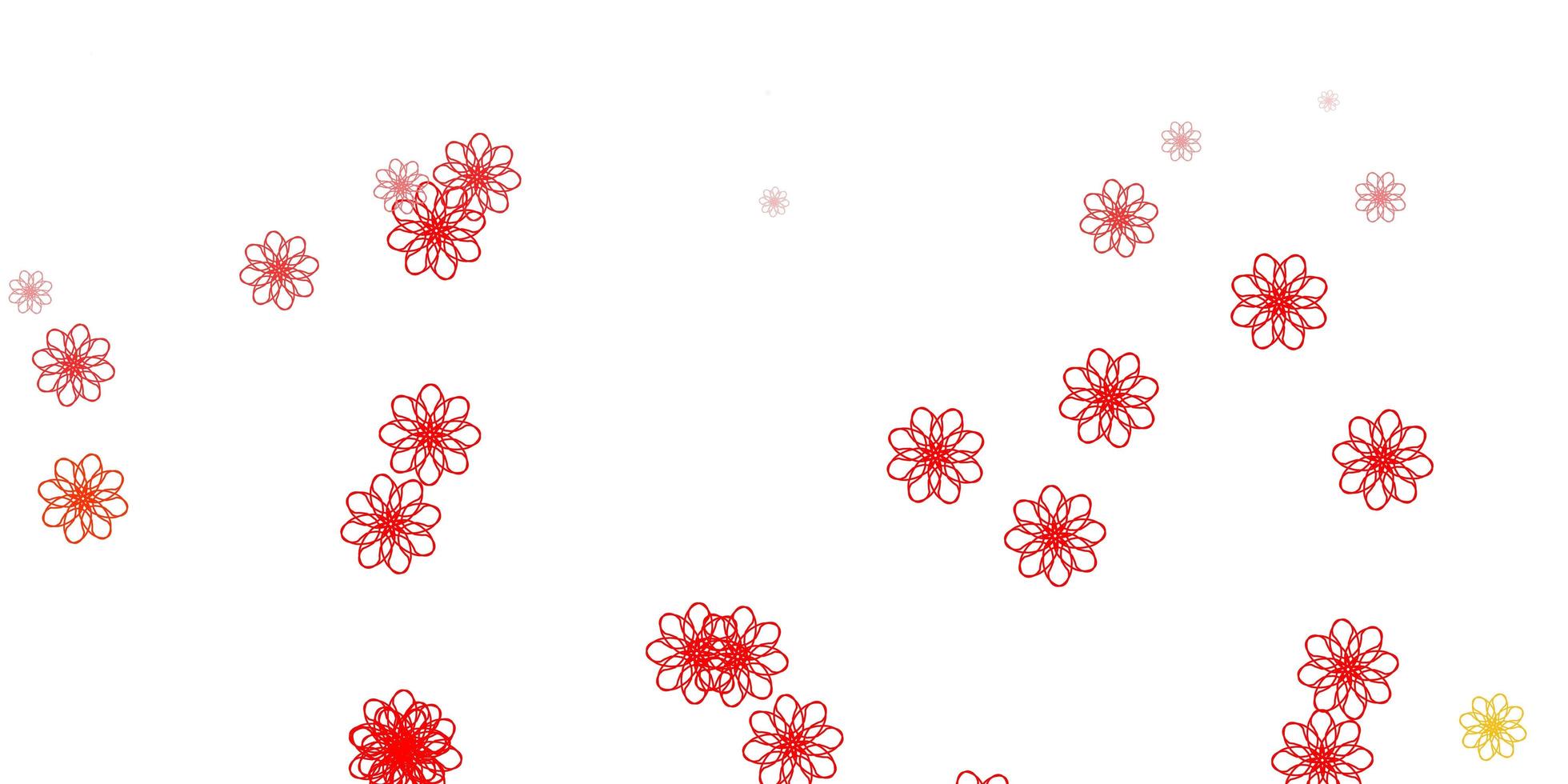 ilustraciones naturales de vector rojo claro con flores.