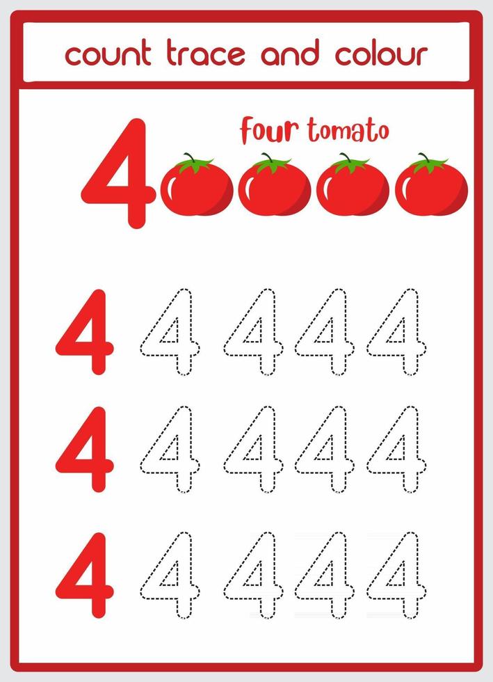 count traces and color of tomatoes number 4 vector