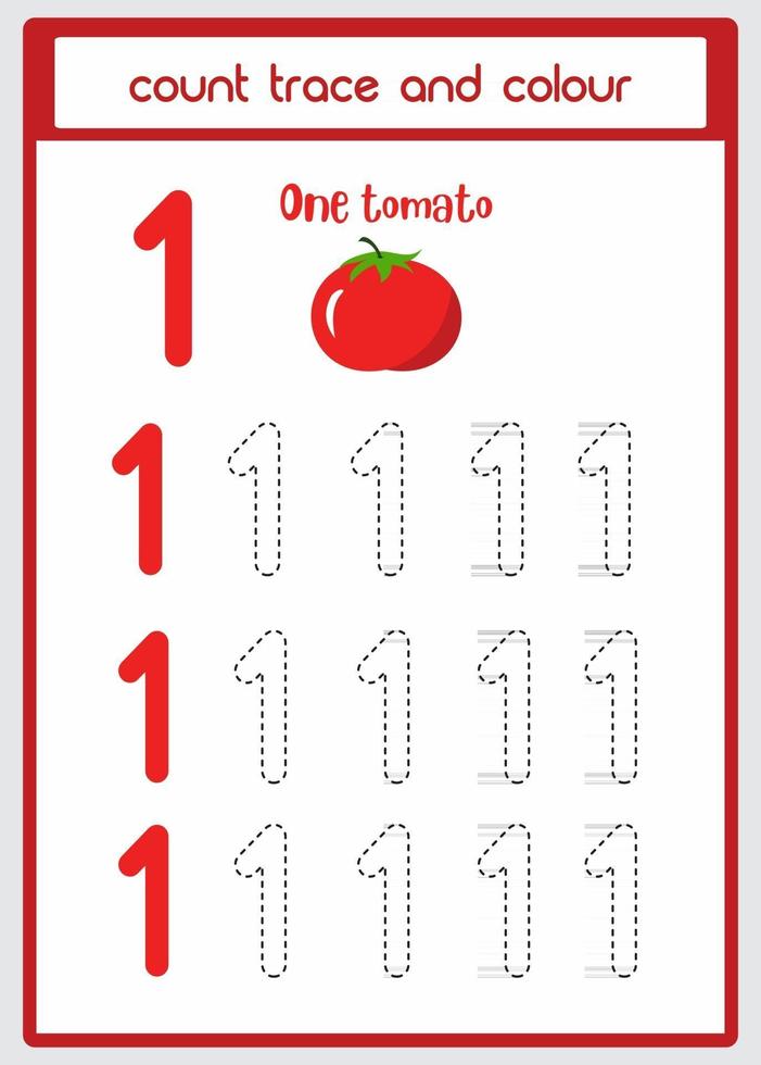 count traces and color of tomatoes vector