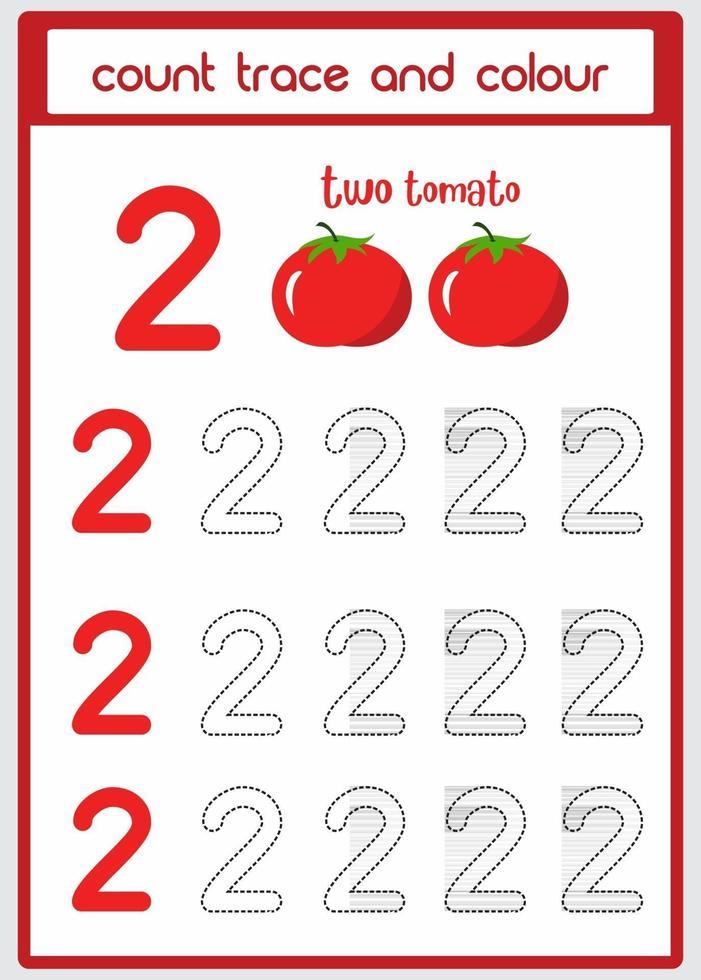 count traces and color of tomatoes number 2 vector