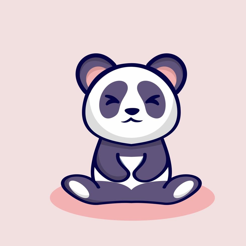 cute panda with cute smile vector