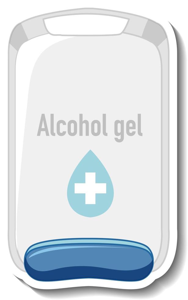 A sticker template with alcohol gel sanitizer product isolated vector