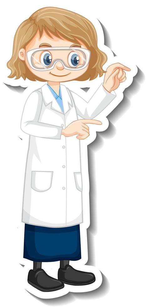 Scientist girl cartoon character in standing pose vector