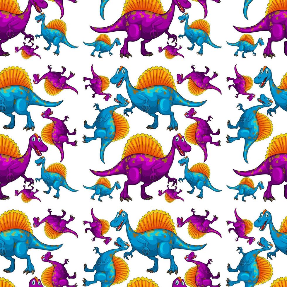 Seamless pattern with fantasy dinosaurs cartoon vector