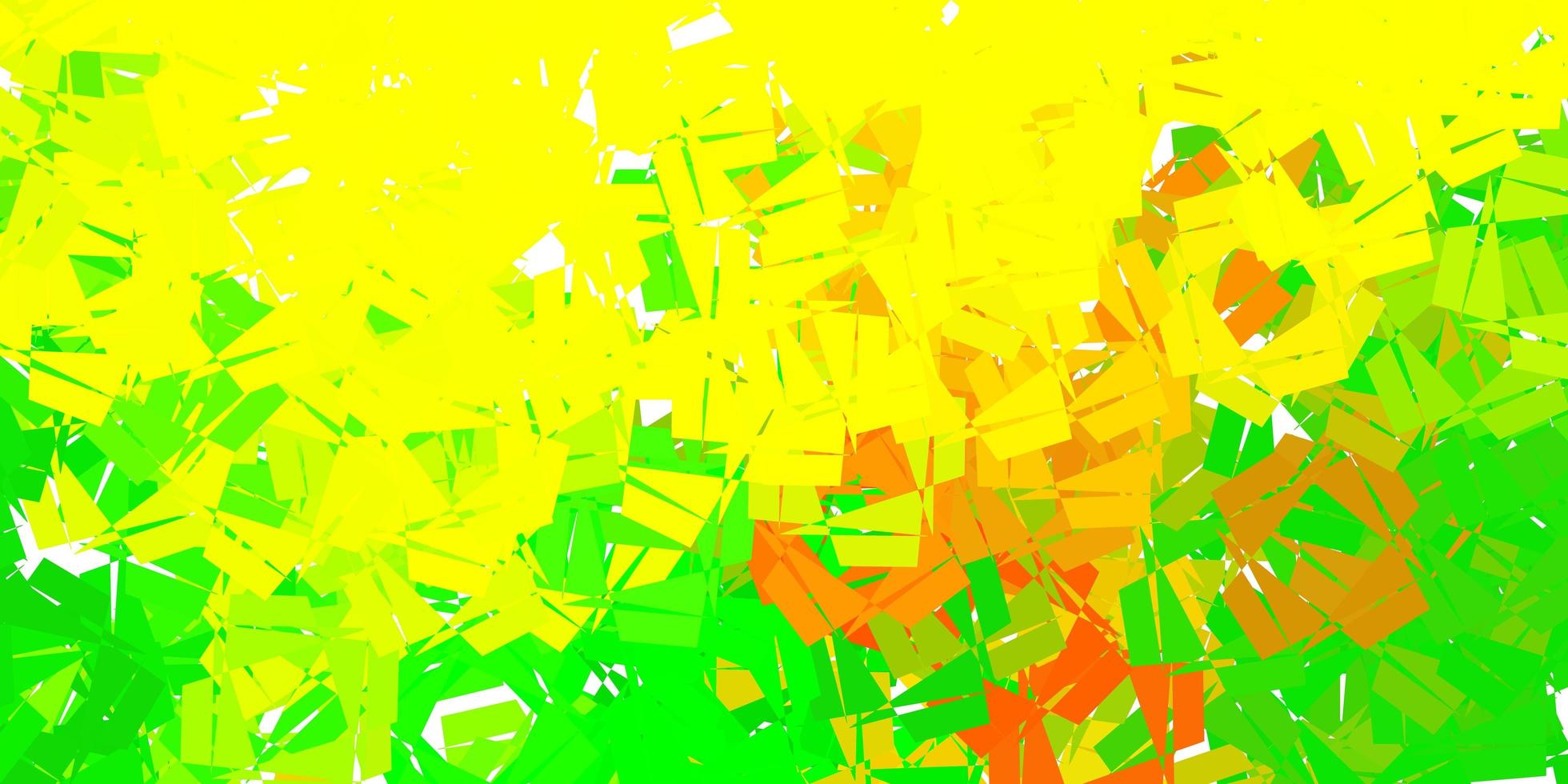 Light green, yellow vector abstract triangle background.