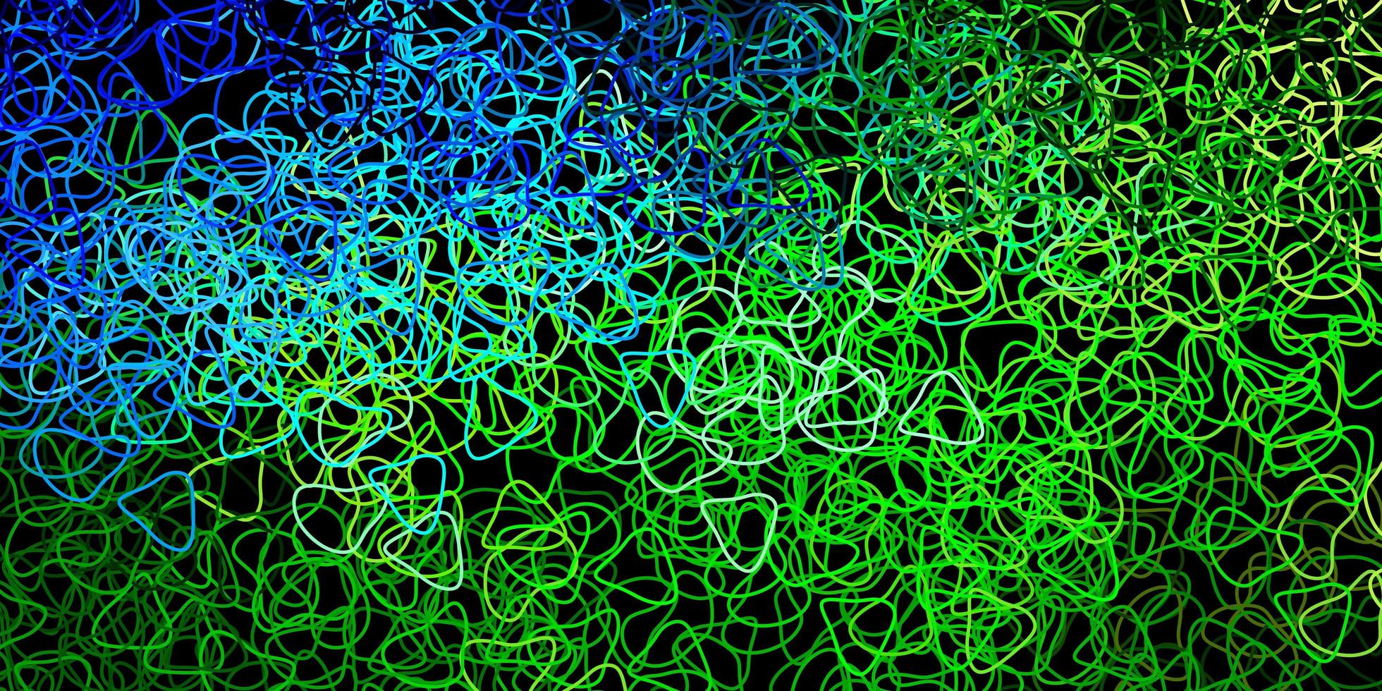 Telón de fondo de vector azul oscuro, verde con formas caóticas.