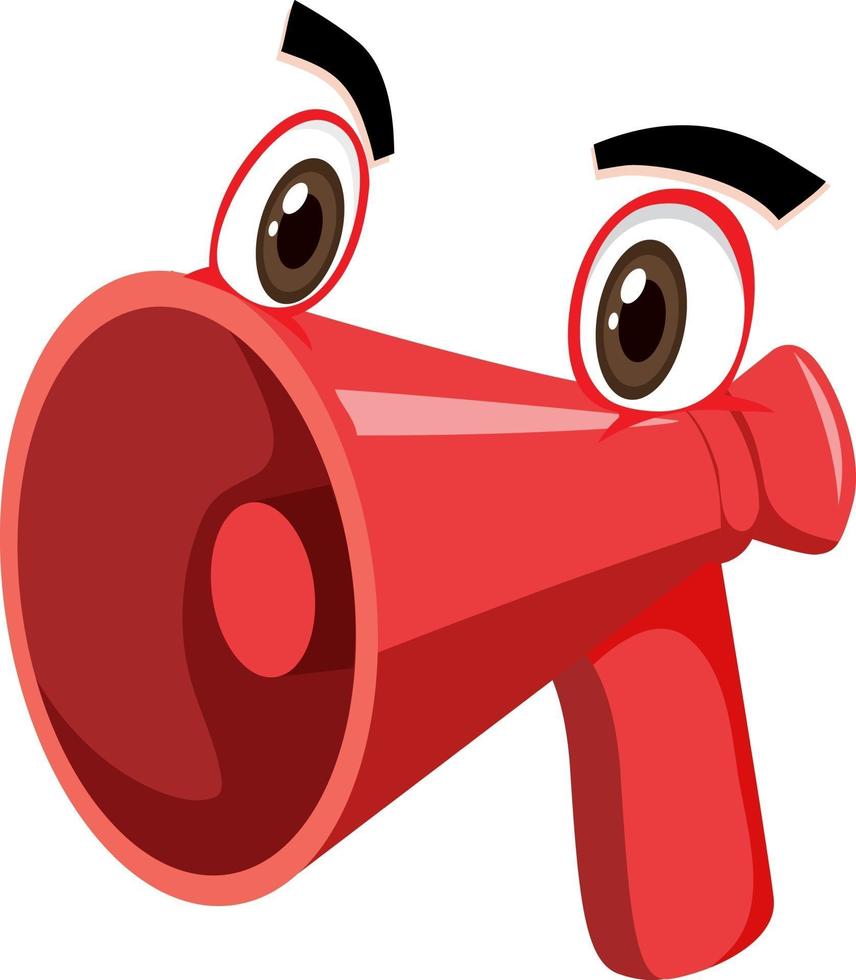 Megaphone cartoon character with facial expression vector