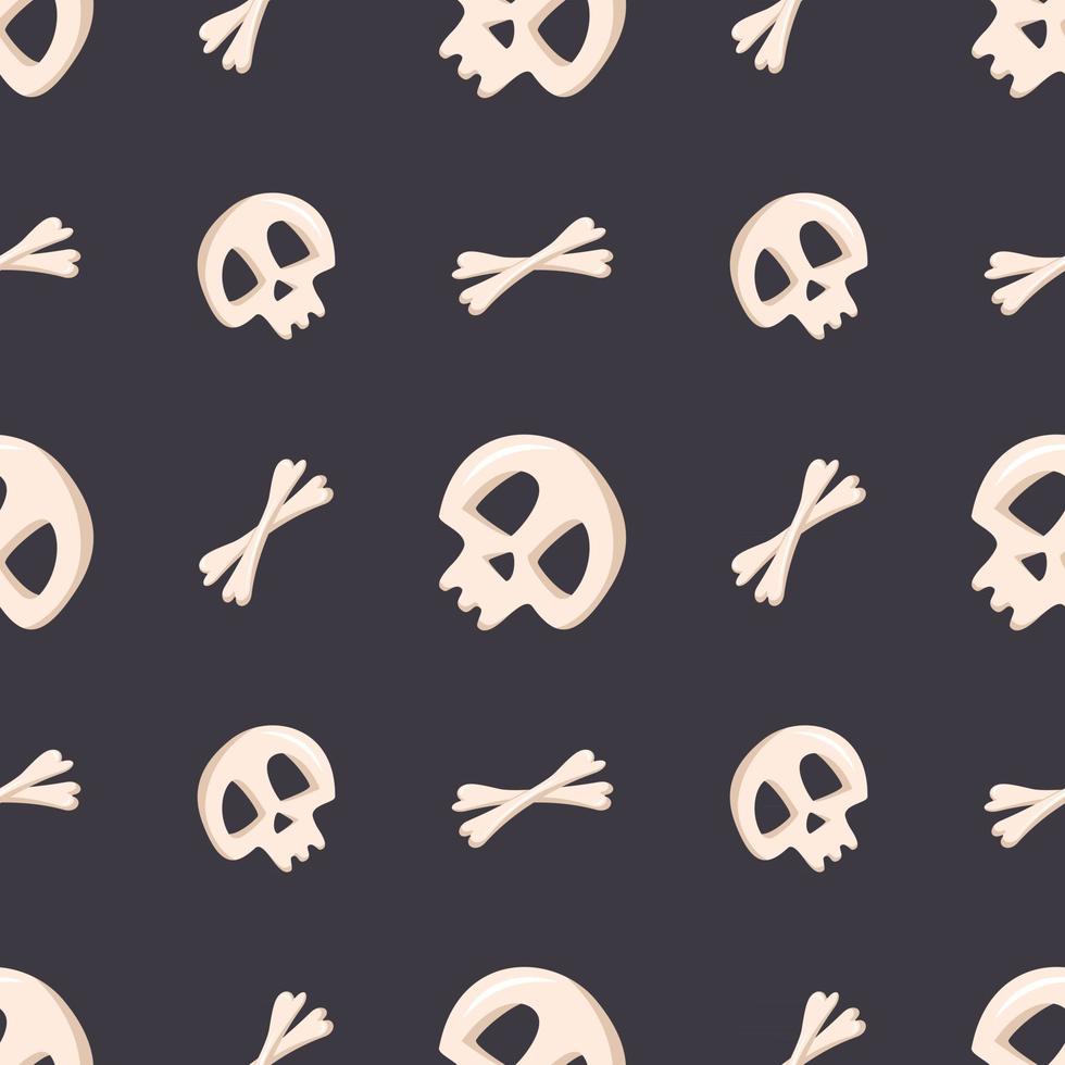 seamless pattern with skulls and crossbones for  halloween vector