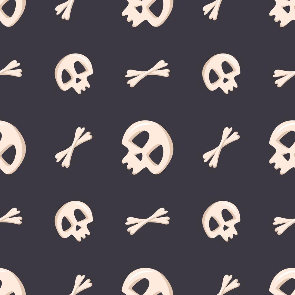 seamless pattern with skulls and crossbones for  halloween vector