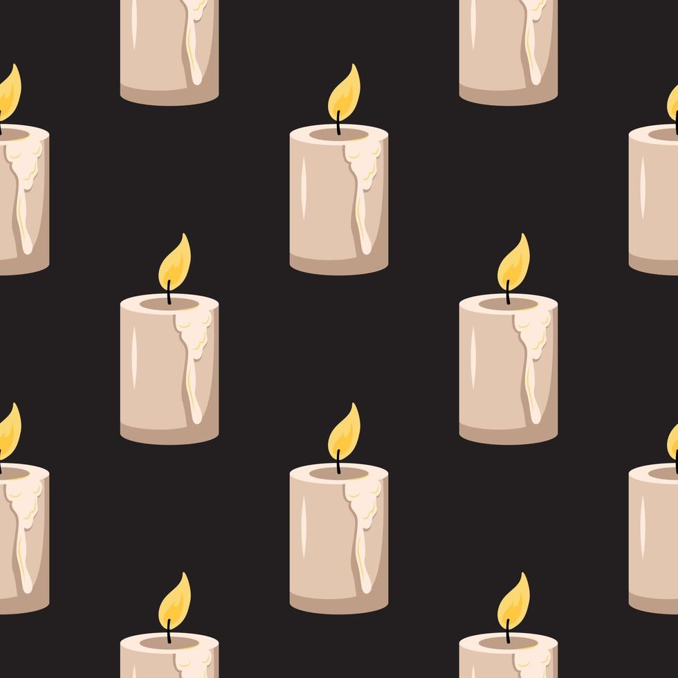 Seamless pattern with candles. Halloween print and party decoration vector