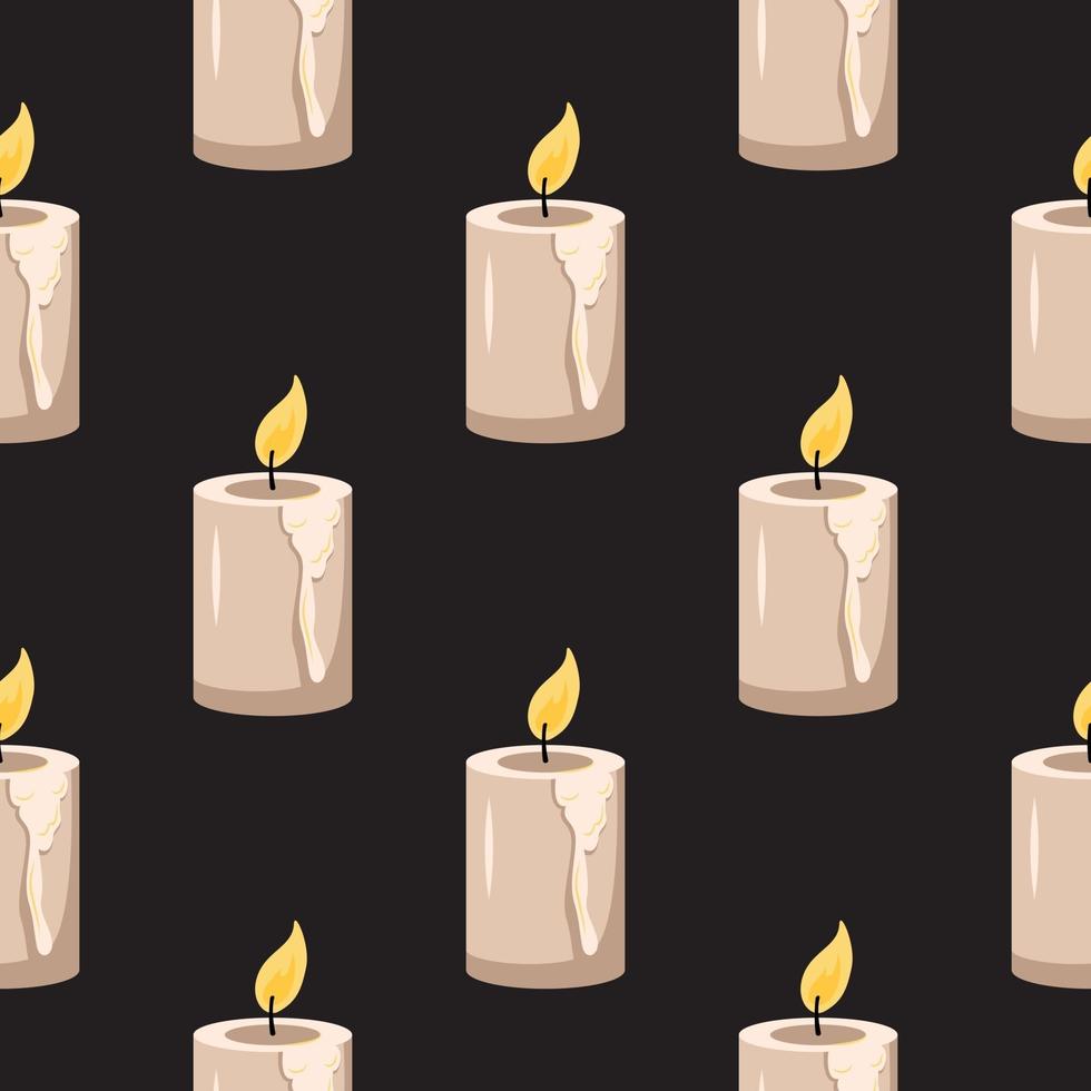 Seamless pattern with candles. Halloween print and party decoration vector