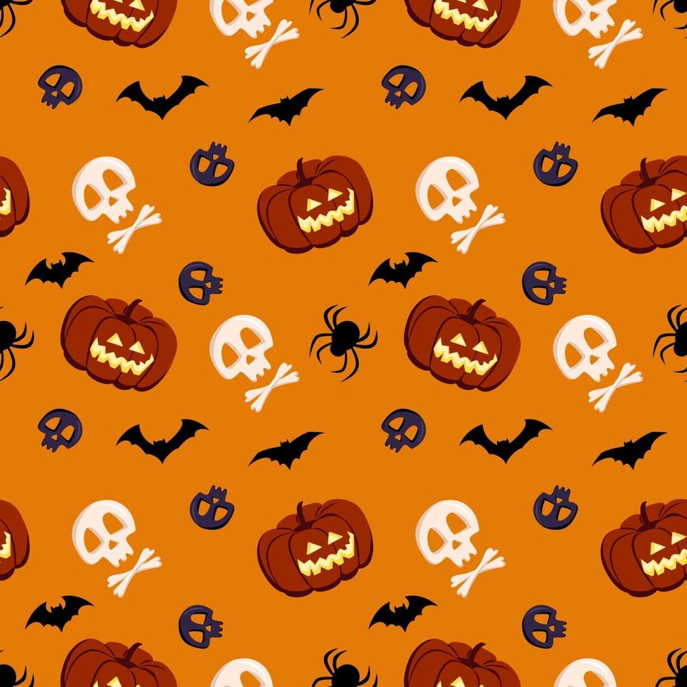 seamless pattern with pumpkins. Festive decoration for Halloween vector