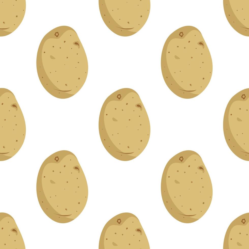 Cute seamless pattern with potato tubers. Vegetable harvest print vector