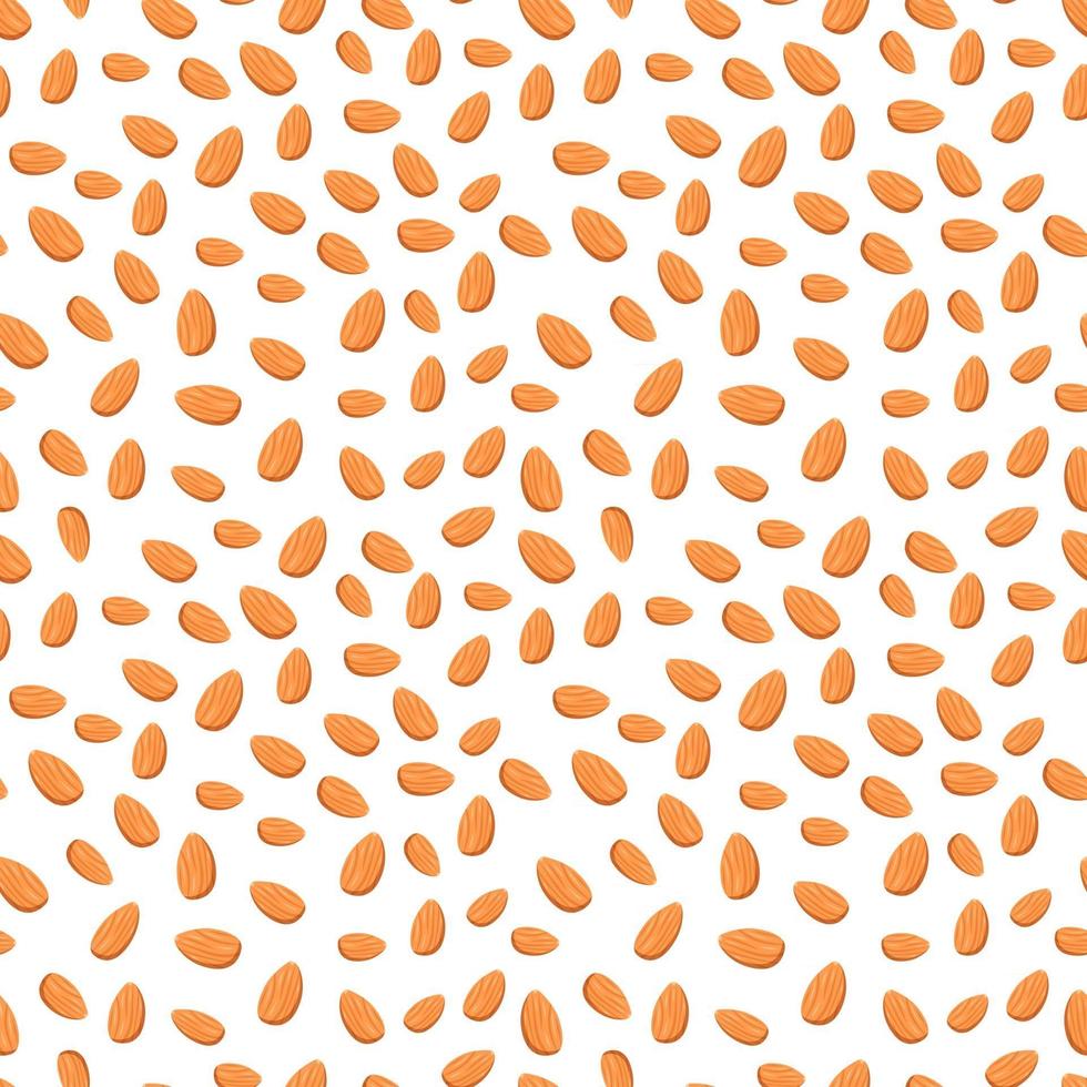 Seamless background with almonds. Cute print with nuts vector