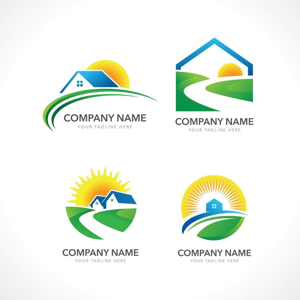 pack of house real estate logo vector