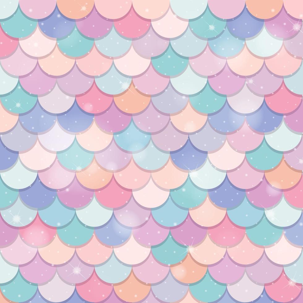 Fantasy mermaid scales seamless pattern vector