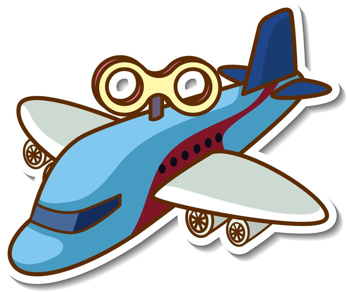 Sticker design with Airplane isolated vector