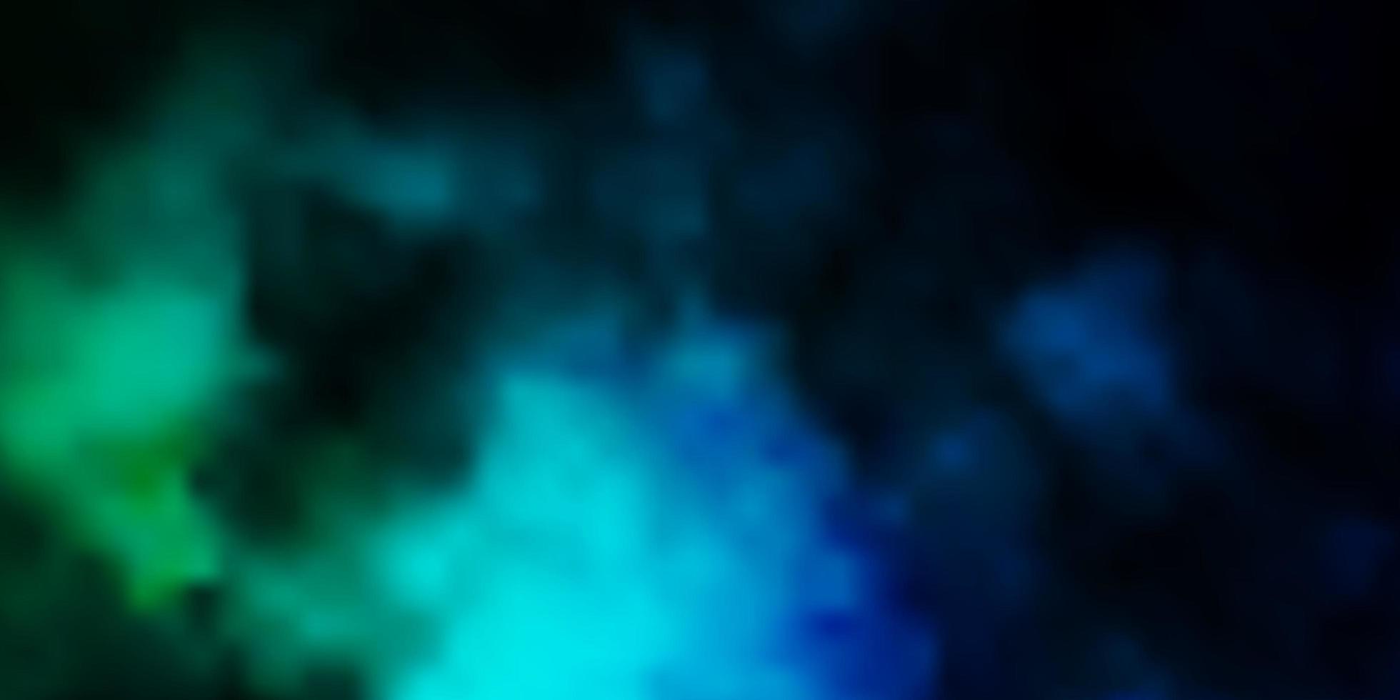 Telón de fondo de vector azul oscuro, verde con cúmulos.