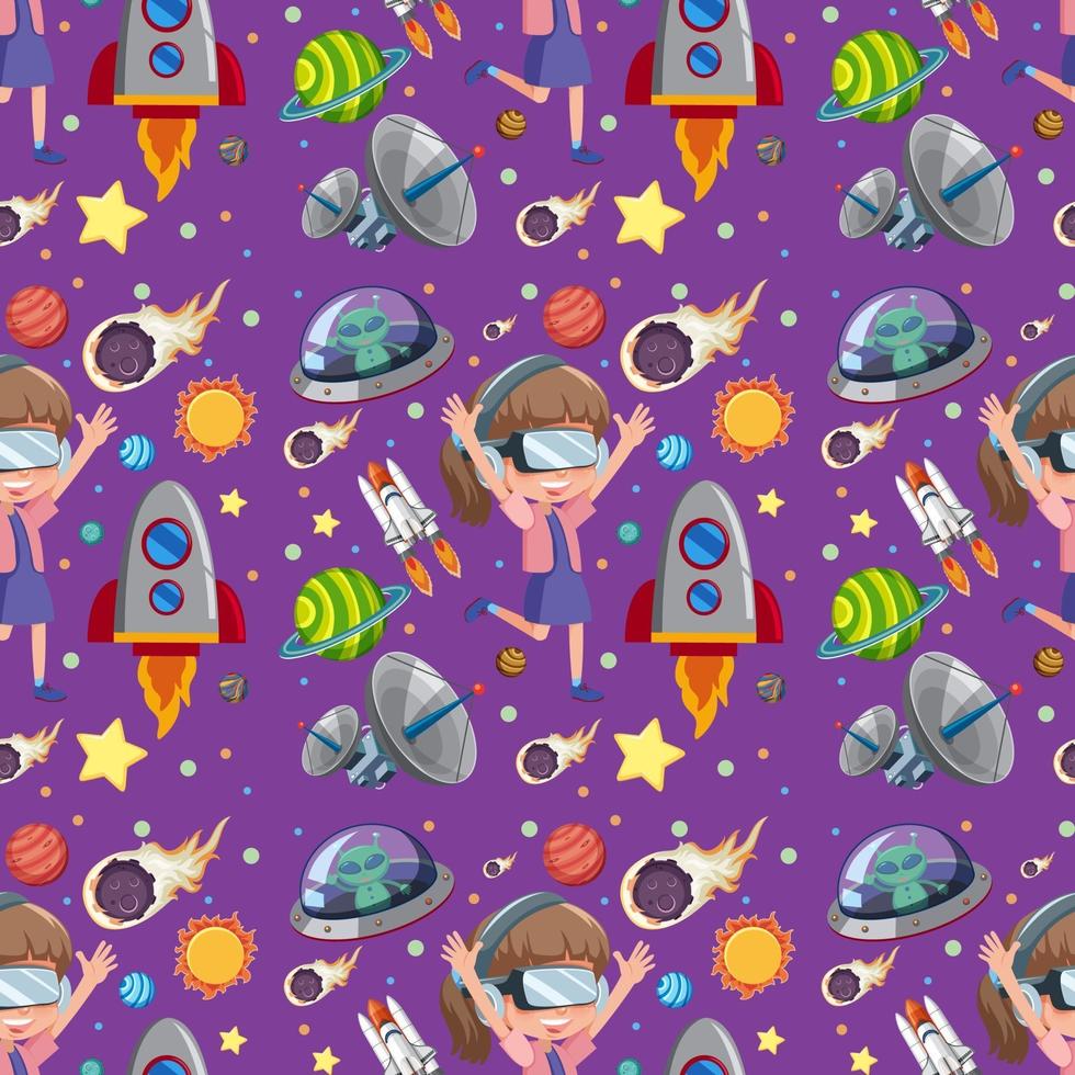 Science kids seamless background vector